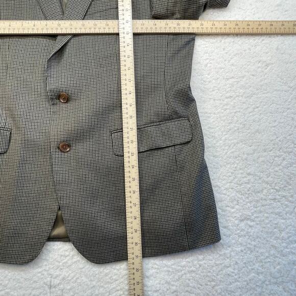 Ralph Lauren 42R Silk Wool Houndstooth Sport Coat Blazer Jacket Dillard’s Tan - Picture 3 of 8